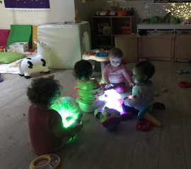 Children playing in the sensory area